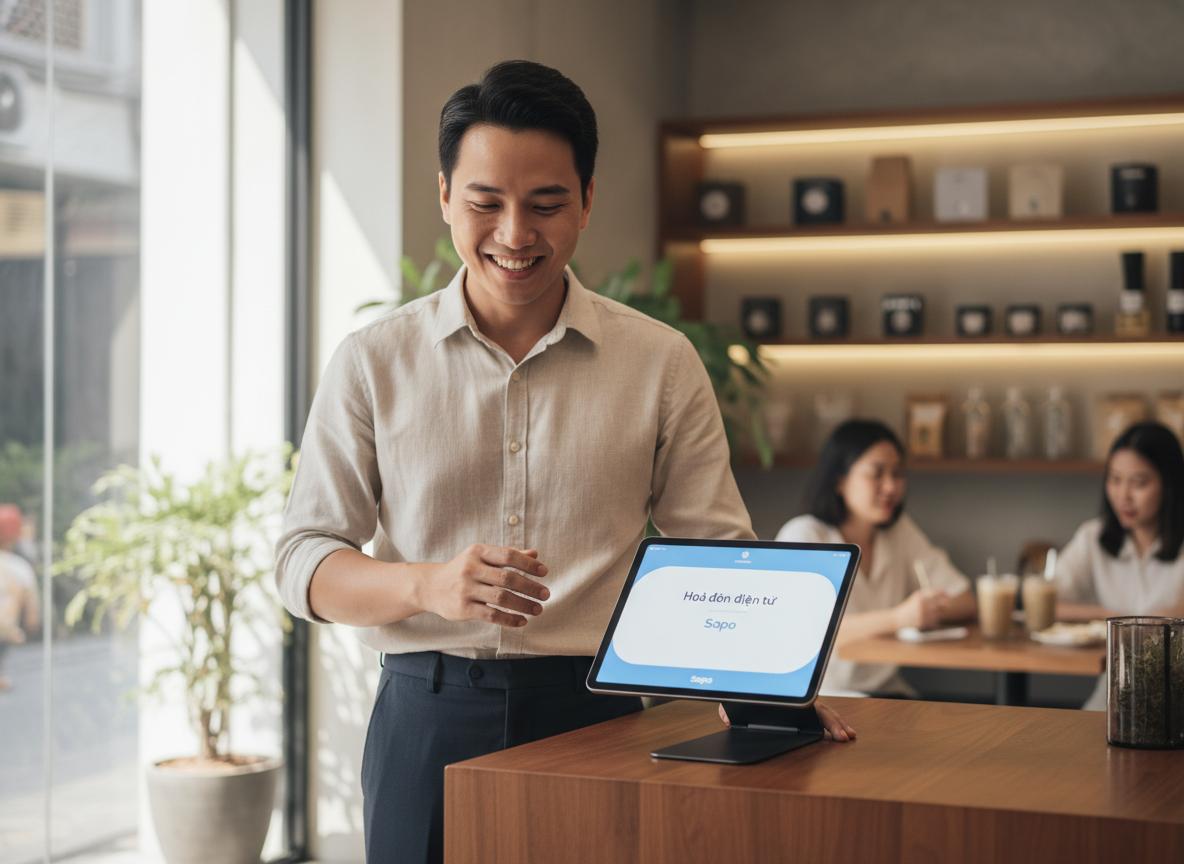 Hoá đơn điện tử máy tính tiền giá rẻ dành cho phần mềm Sapo